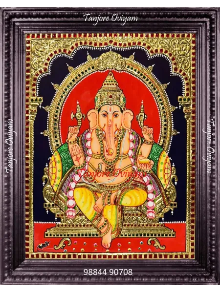 Traditional Vinayagar Tanjore Painting